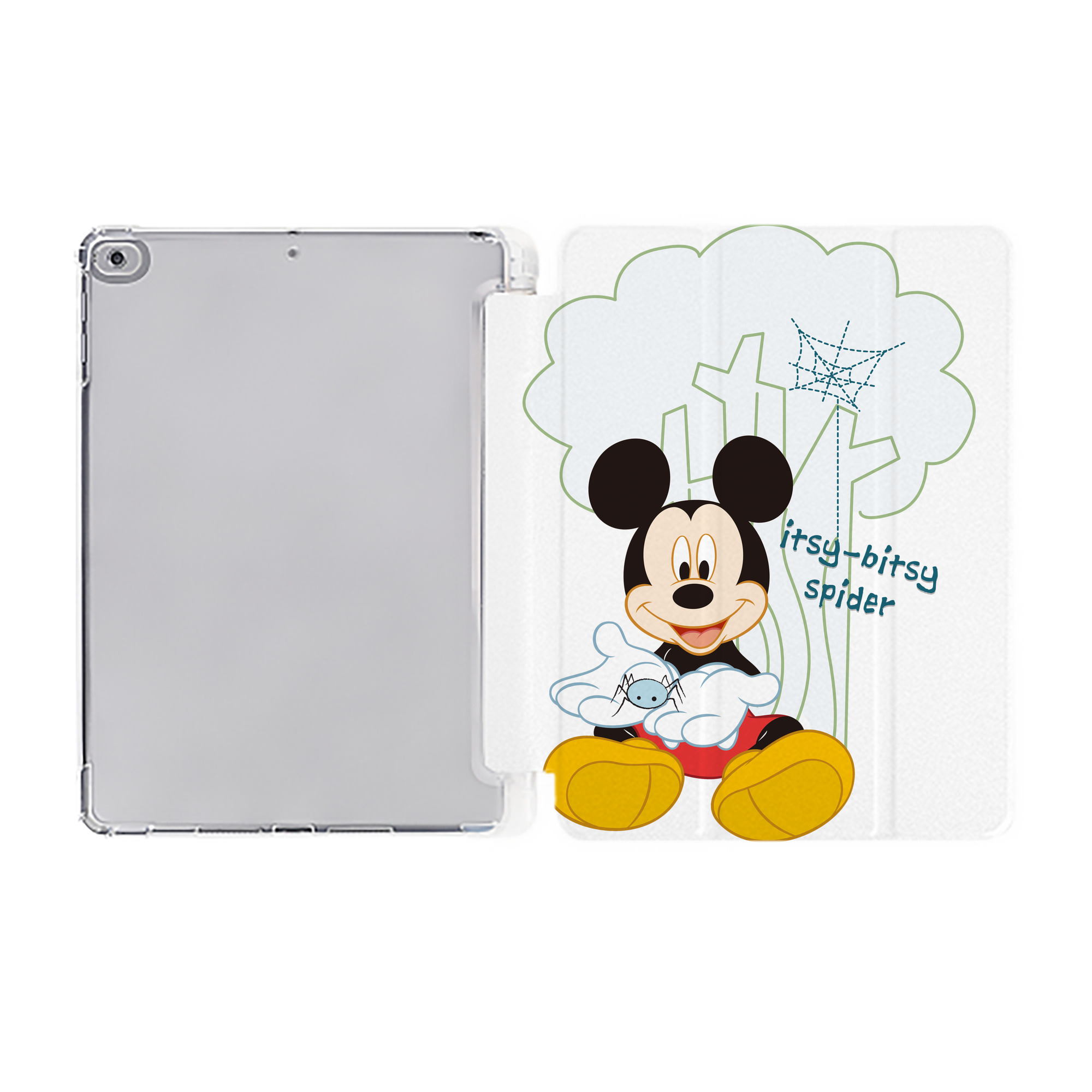 （画像用） ミッキーマウス Mickey Mouse IPad ケース ペン収納付き 三つ折りスタンド PUレザー×シリコン 対応機種9.5/10.5/10.9インチ